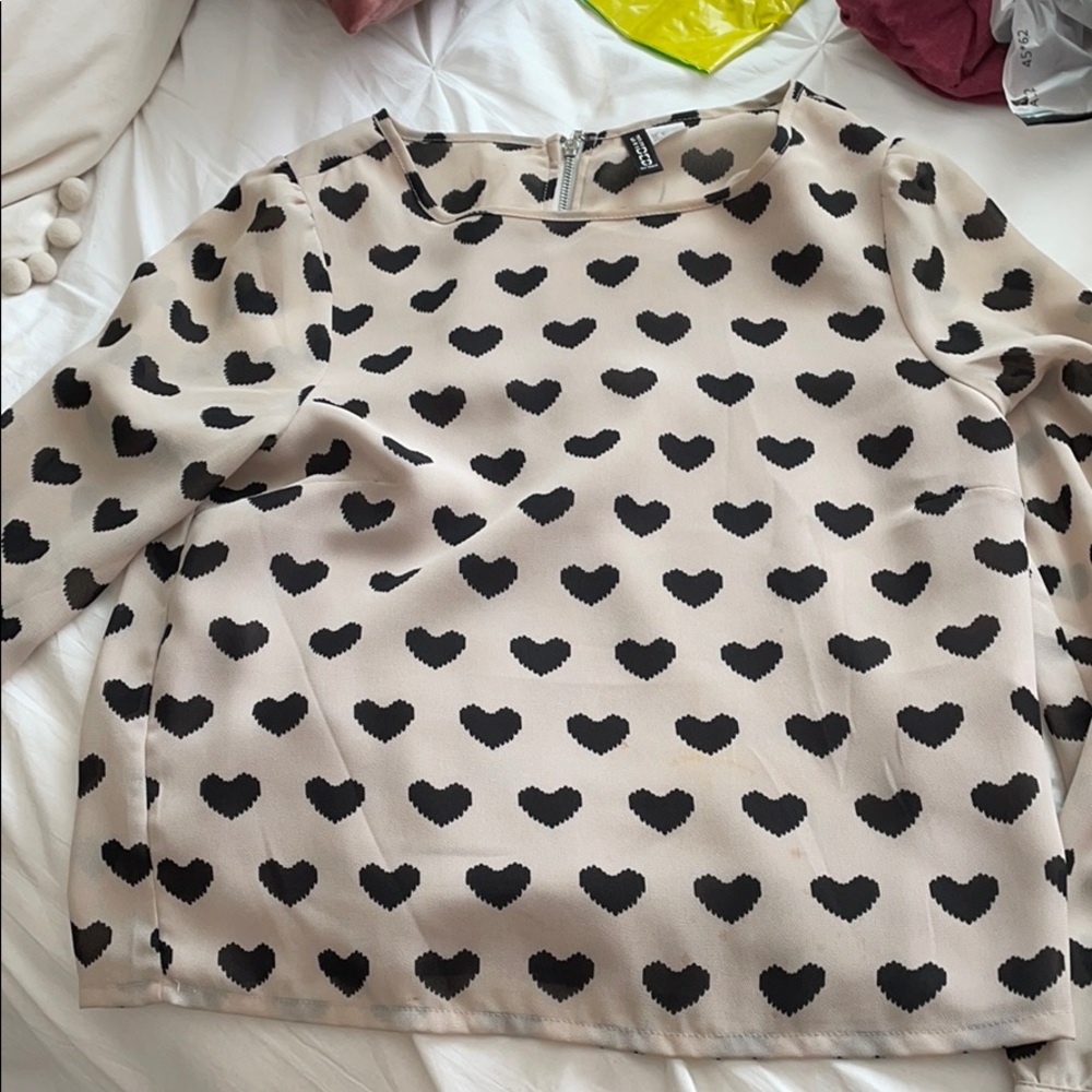 H&M heart print top
